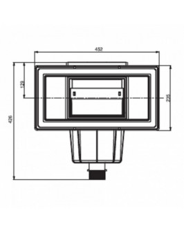 Скиммер из ABS-пластика, 15 л. c широким раструбом, подкл.внутр. 2"-1½", плитка