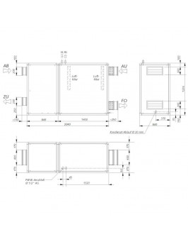 Вентиляционная установка RLG 1200-MC-EC, 1200 м³/ч, 230 В, 9.5 кг/ч