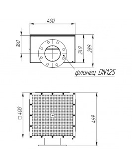 Донный слив DN125, 400х400 (AISI 316)