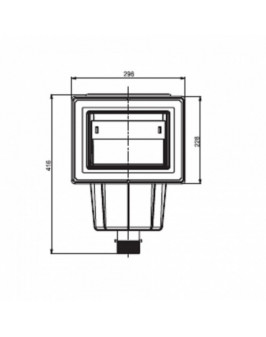 Скиммер из ABS-пластика, 15 л. cо стандарт. раструбом, подкл.внутр. 2"-1½", пленка