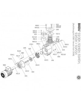 Насос BADU 93/45 с префильтром, бронзовый 45 м³/ч, 3,0/2,60 кВт, 380 В