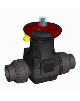 Вентиль мембранный, ПВХ, EPDM, D 25 мм, PN 10, разборное муфтовое окончание