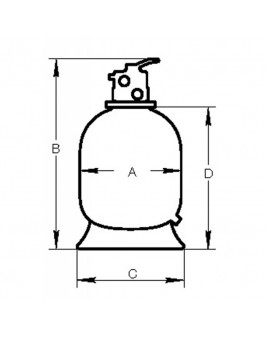 Фильтр FB-019 (450), шпул. навивки, d.450мм, 8м³/ч, верх.подкл. 1½", без вентиля