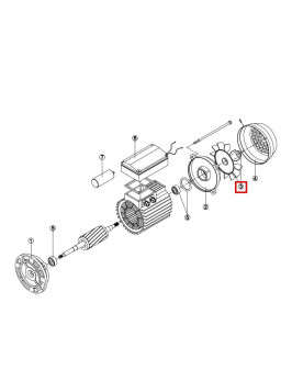 Вентилятор эл.двигателя для насоса KAP/KA/KAN/KT/BC/BCP MEC100 M2 (RMOT0003.05R)