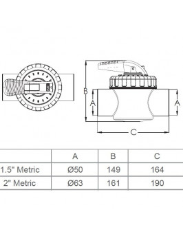 Кран Aquaviva V40-2/V50-2 E двухпозиционный (50-63 мм)