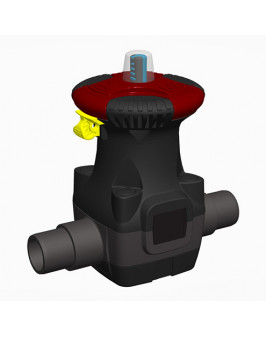 Вентиль мембранный, ПВХ, EPDM, D 50 мм, PN 10, неразборное втулочное окончание