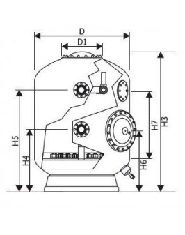 Фильтр FILTREX-NORM PLUS D=1800 5" М1,2 76-101м3/ч скорость 30м3/ч/м2 +Дюз.дно+Люк400+См.окно