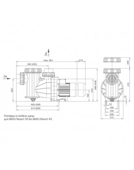 Насос BADU Resort 45 с префильтром 45 м³/ч, 3,0/2,6 кВт, 380 В