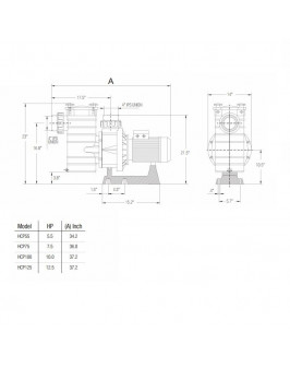 Насос Hayward HCP401253E KAN1270 T2.B IE3 (380V, пф, 137m3/h*12m, 10,2kW, 12,5HP)