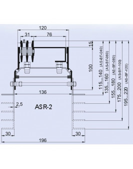 Напольный двухщелевой диффузор с ревизией ASR-2, алюминий