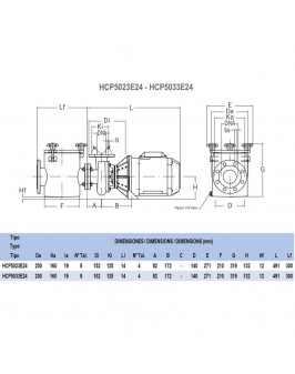 Насос Hayward HCP5033E24 (380В, 27 м3/ч, 3HP)