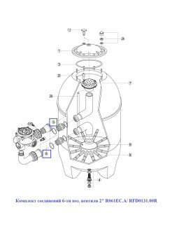 Комплект соединений 6-ти поз. вентиля 2" R061EC.A/ RFD0131.00R