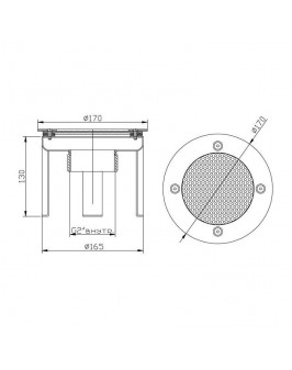 Водозабор с сетчатой крышкой д.165 2,0" (внутр.) плитка