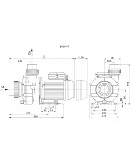 Насос BADU 47/22, без префильтра, 23 м³/ч, 1,2 кВт, 220В