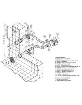 Основной компл.системы г/м"Combi-Whirl"стеновой, 1всасыв.и 1подающ.форс.насос-2,2 кВт
