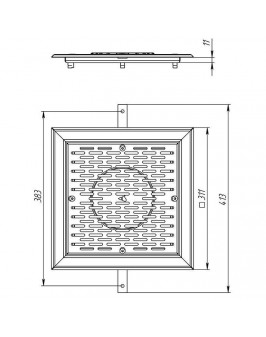 Решетка донного слива 300х300, плитка
