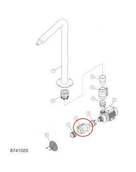 Шаровый кран ПВХ серый S6 2-х ход., DN50, d=63, метрич. (арт. 8830020 осн.компл-водопада wave mini)