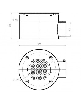 Донный слив под лайнер Aquaviva 2'', AISI 304 (D165 мм)