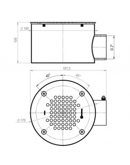 Донный слив под бетон Aquaviva 2'', AISI 304 (D165 мм)