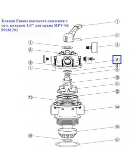 Клапан Aquaviva высокого давления с упл. кольцом 1.0" для крана MPV-06 89281202