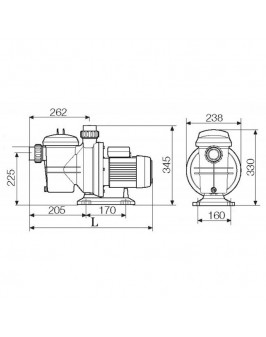 Насос FCP-370S с префильтром 10,2м³/час(10м), 1ф/220В, 0,68/0,37 кВт