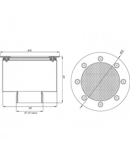 Водозабор с сетчатой крышкой д.165x100 (пленка) G2,5" (наружн.) нерж. AISI-304