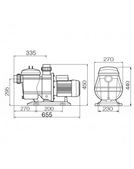 Насос FCP-2200S с префильтром 33м³/час(10м), 1ф/220В, 2,8/2,2 кВт