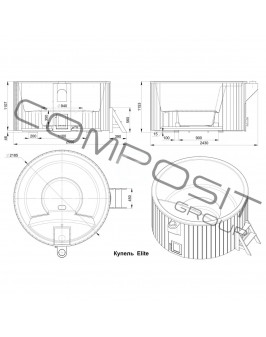 Купель Composit Elit D=2,2 H=1,10 м термоясень