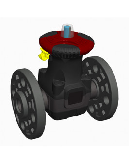 Вентиль мембранный, ПВХ, EPDM, D 63 мм, PN 10, фланцевые окончания