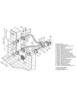 Основной компл.системы г/м "Combi-Whirl" стеновой, 1всасыв. и 2 подающ.форс.насос-2,6 кВт