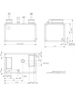 Канальный осушитель воздуха 3601 U-EC/U-MC-EC, 1000 м³/ч, 400 В, 3.9 кВт