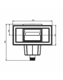 Скиммер из ABS-пластика, 15 л. c широким раструбом, подкл.внутр. 2"-1½", пленка