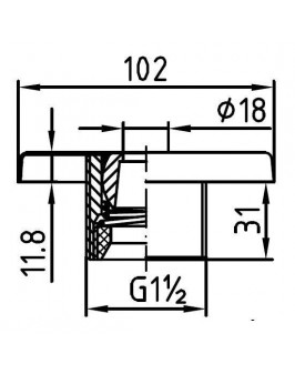 Форсунка г/м, с 1 отверстием, отв.часть, н.р. 1½, бронза/нерж.сталь