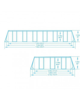 Каркасный прямоугольный бассейн Bestway 56475 (732х366х132 см) с песочным фильтром, лестницей и тентом
