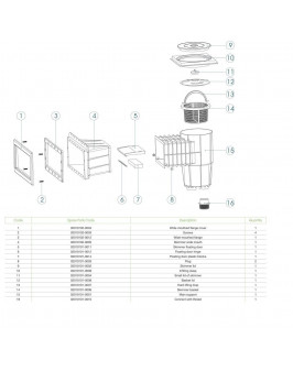 Скиммер под бетон Aquant 2010112 Wide