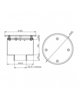 Водозабор с антивихревой крышкой д.165х100 2,5" (наружн.) плитка