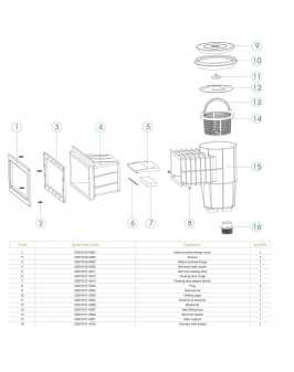 Скиммер под бетон Aquant 21102 Wide