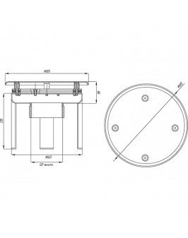 Водозабор с антивихр. крышкой д.165 (плитка) G2" (внутр.) нерж. AISI-304