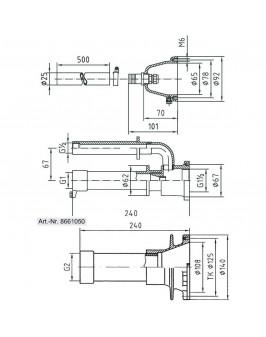 Закладные детали системы г/м "Standard", 4 форсунки, 240 мм, бронза