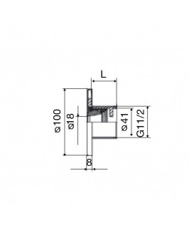 Форсунка стеновая Ø 100 (плитка) G1½"(наруж.)нерж. ст. AISI-316 и RG-бронза