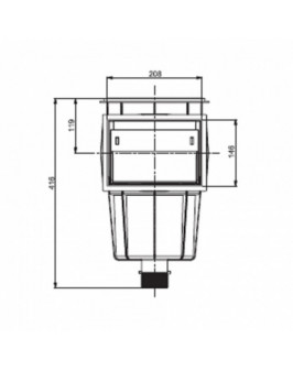 Скиммер из ABS-пластика, 15 л. cо стандарт. раструбом, подкл.внутр. 2"-1½", плитка