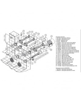 Основной компл.системы г/м "Combi-Whirl"стеновой, 2 всасыв.3 подающ.форс.насос-4 кВт,4