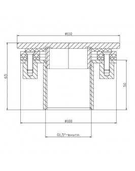 Форсунка для подключения пылесоса 1,5" (внутр.) пленка AISI-316