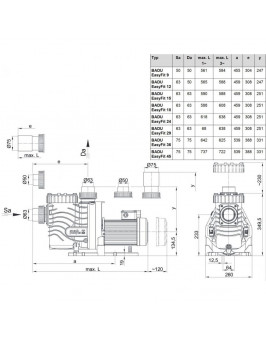 Насос BADU EasyFit 29 с префильтром 29 м³/ч, 1.65/1.3 кВт, 220 В